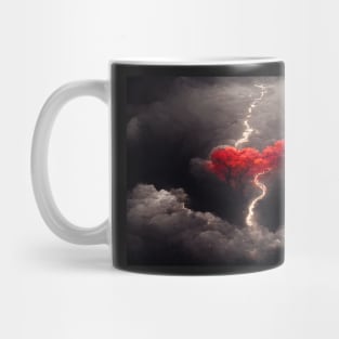 Red Broken Heart in the Clouds /  Broken Hearts Unwind Designs Mug